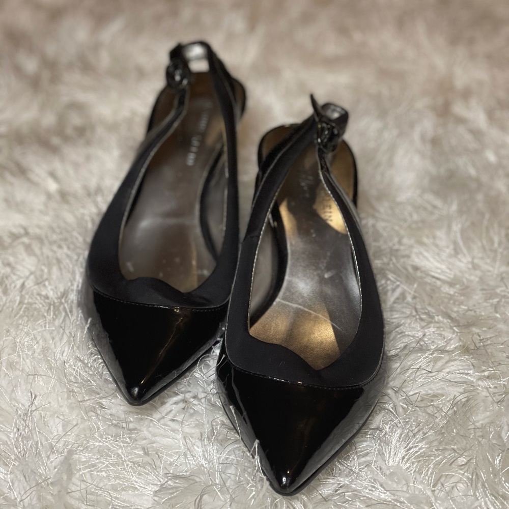 Anne Klein Black Pointed Toe Kitten Heels